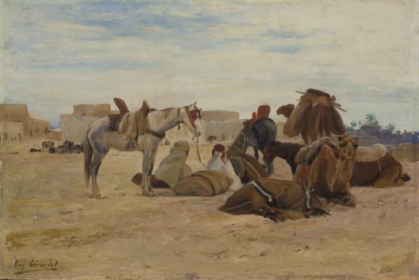 Resting at the Oasis by Eugene Alexis Girardet